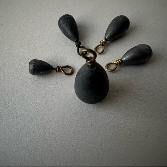 5 Assorted Used Lead Fishing Sinkers Weights Swivels Mixed Lot Tackle Small - Picture 1 of 3